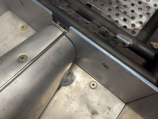 Dragster chassis aluminum panel fabrication