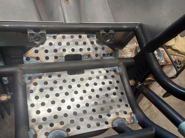 Custom perforated pedal assembly for dragster